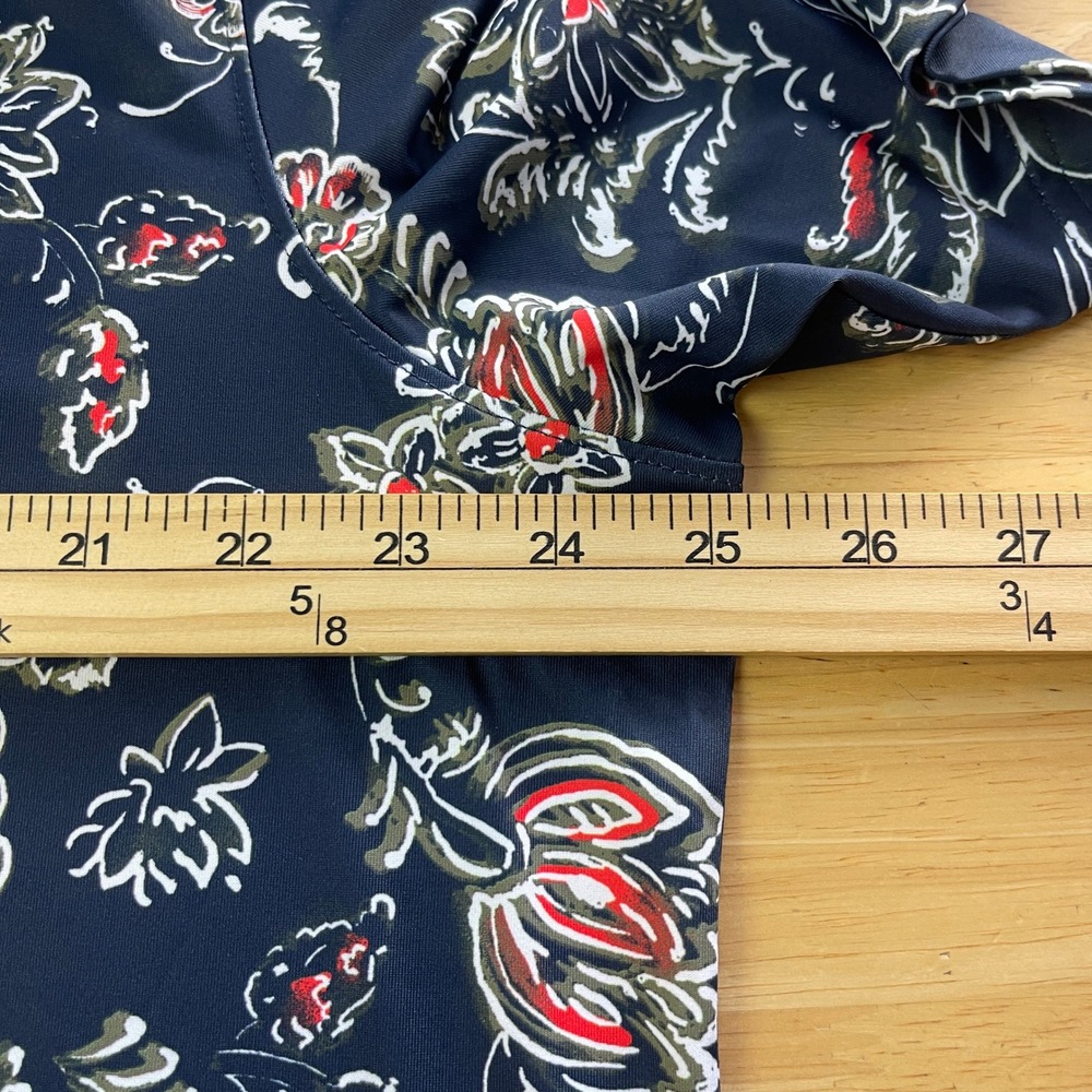 NEW Walter Hagen Performance Golf Polo 11 Novelty Print Floral Leaf Mens XL Blue - Picture 7 of 11